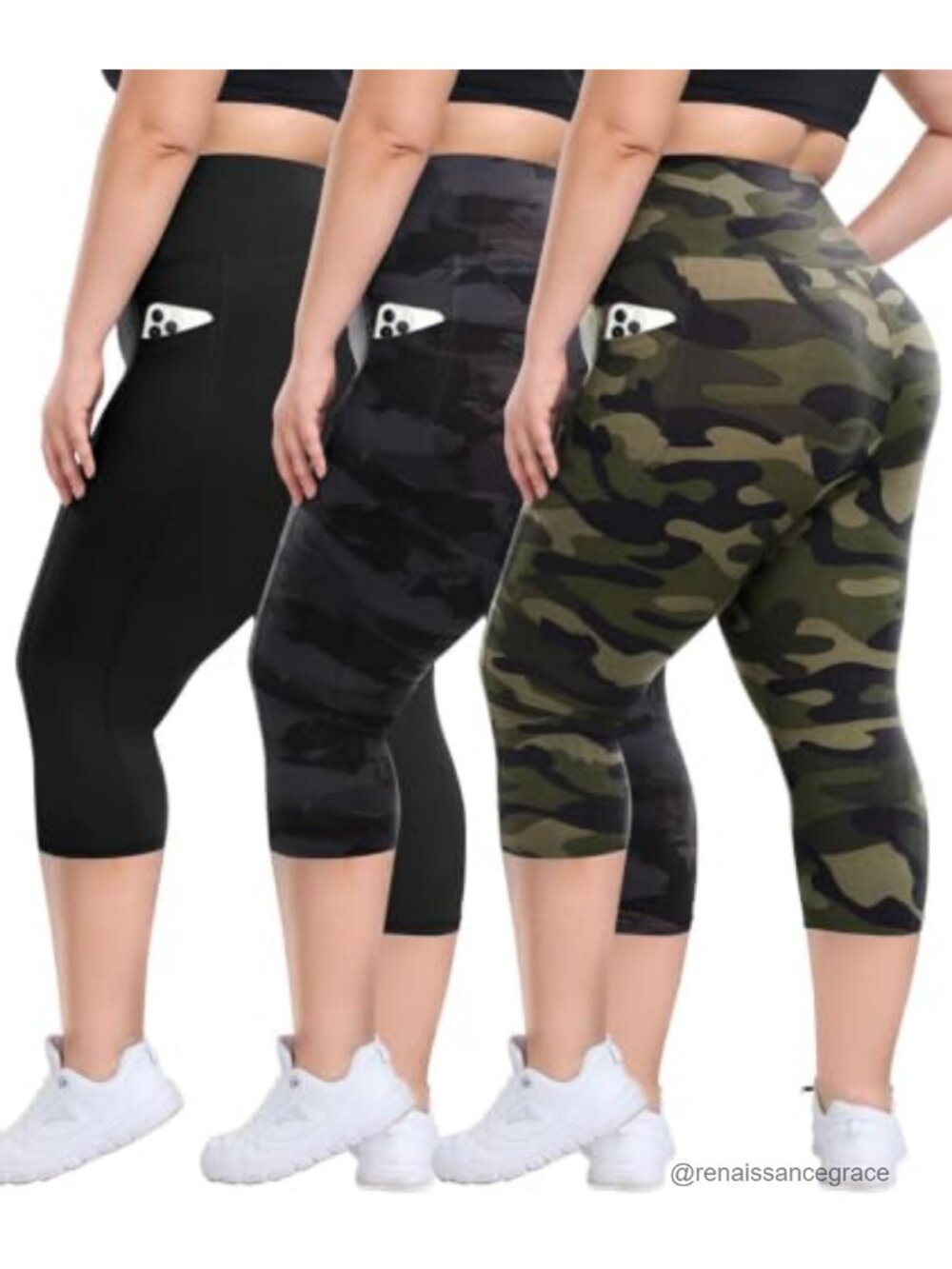 Plus Size High Waisted Leggings with Pockets Soft Stretch Yoga Pants